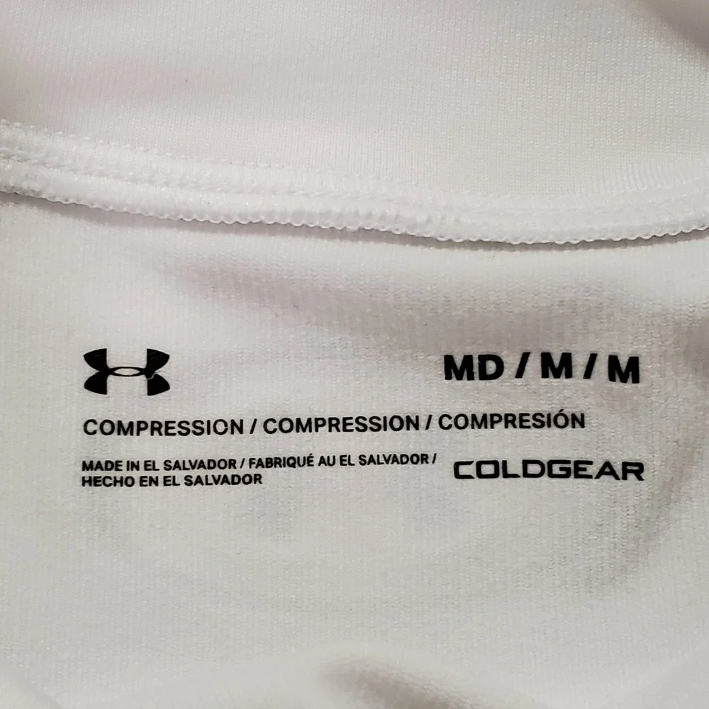 Under Armour Mens Compression Cold Gear Long Sleeve Mock Neck Shirt Size M White